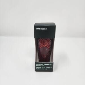 Starbucks Maroon Jeweled Keychain Ornament